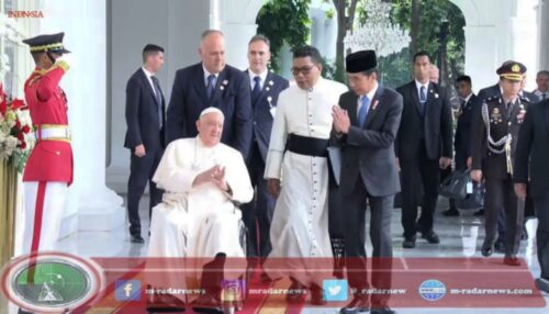 Presiden Jokowi Terima Kunjungan Resmi Kenegaraan Paus Fransiskus di Istana Merdeka, Jakarta