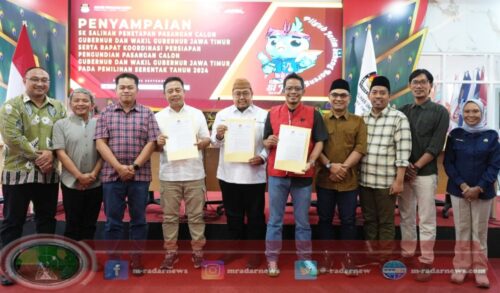 Sah! KPU Jatim Tetapkan Tiga Paslon Gubernur dan Wakil Gubernur di Pilgub 2024