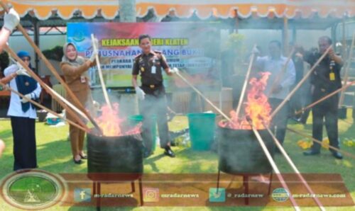 Incracht, Bupati dan Forkopimda Klaten Lakukan Pemusnahan Barang Bukti Perkara Januari-September 2024