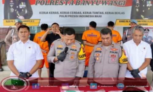 Polresta Banyuwangi Ungkap Sindikat Peredaran Sabu 1,1 Kg, Empat Tersangka Diamankan di Banyuwangi