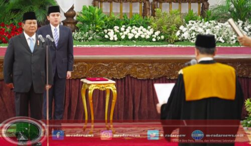 Presiden Prabowo Saksikan Pengucapan Sumpah Jabatan Prof. Sunarto sebagai Ketua MA