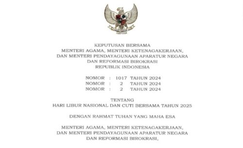 Pemerintah Resmi Tetapkan Libur Nasional dan Cuti Bersama Tahun 2025