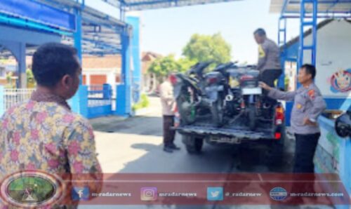 Gelar Sidak di SMPN 1 Cawas, Polisi Amankan Enam Motor Berknalpot Brong