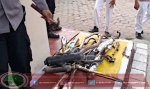 Tindak Tegas Pengguna Knalpot Brong, Pemusnahan Dilakukan Dihadapan Orang Tua