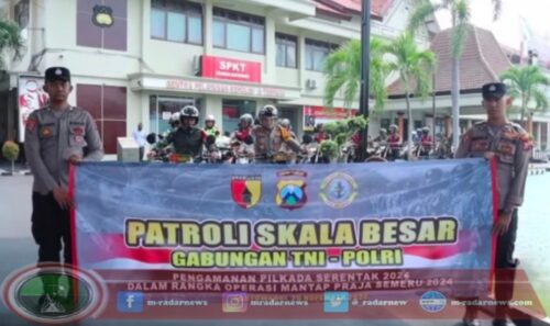 Ciptakan Pilkada Kondusif, Polresta Banyuwangi Gelar Patroli Gabungan Skala Besar di Banyuwangi