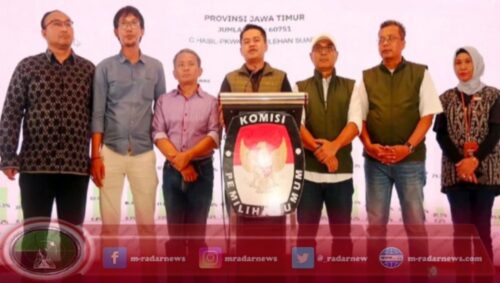 KPU Jatim menggelar konferensi pers terkait pelaksanaan pemungutan suara dan perhitungan suara Pilkada Serentak 2024. (Foto: dok/kpu jatim)
