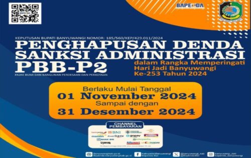 Sambut Hari Jadi ke-253, Pemkab Banyuwangi Hapus Denda PBB-P2 Mulai 1994-2024 di Banyuwangi