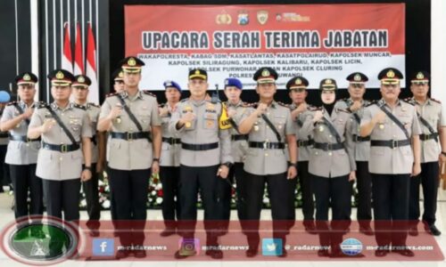 Rotasi Jabatan, Kapolresta Banyuwangi Pimpin Sertijab Waka, Kabag, Kasat, hingga Kapolsek di Banyuwangi