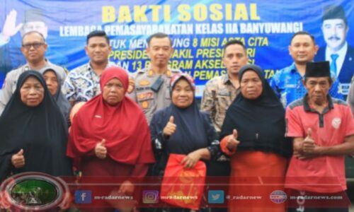 Bentuk Rasa Kepedulian, Lapas Kelas IIA Banyuwangi Salurkan Paket Sembako kepada Warga Kurang Mampu di Banyuwangi