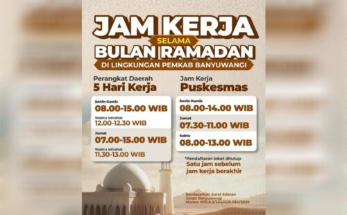 Catat! Ini Jam Kerja Pelayanan Publik di Banyuwangi Selama Bulan Ramadan 1446 H di Banyuwangi