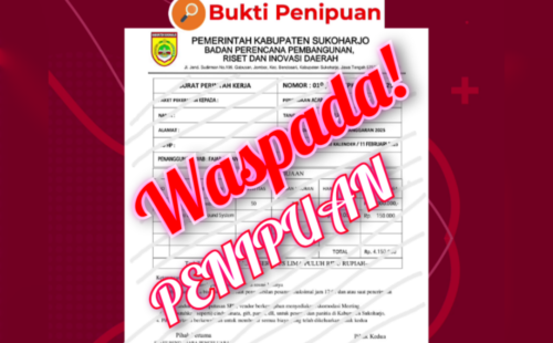 Tidak Benar! Pemkab Sukoharjo Himbau Masyarakat Waspada Penipuan Pemesanan Hotel Mengatasnamakan Bapperida