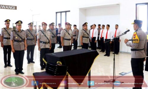 Kapolresta Banyuwangi Pimpin Sertijab Kabag, Kasat hingga Kapolsek di Banyuwangi