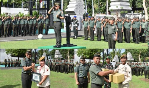 Kodim 0825/Banyuwangi Upacara Bendera, Pelepasan PNS Pensiun dan Pemberian Bingkisan Lebaran di Banyuwangi