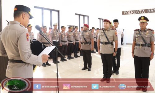 Berlangsung Khidmat dan Lancar: Kapolresta Banyuwangi Pimpin Sertijab Kasat Reskrim dan Pam Obvit di Banyuwangi