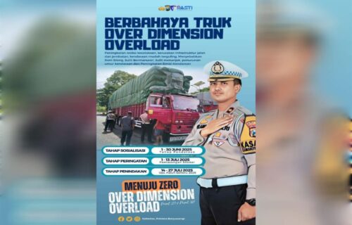 Menuju Indonesia Zero ODOL, Satlantas Polresta Banyuwangi Gencar Laksanakan Operasi  di Banyuwangi