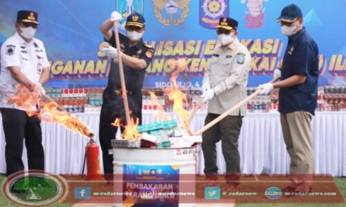 Pemprov Bersama Bea Cukai Jatim I Gelar Pemusnahan Rokok dan Sosialisasi Penanganan BKC Ilegal