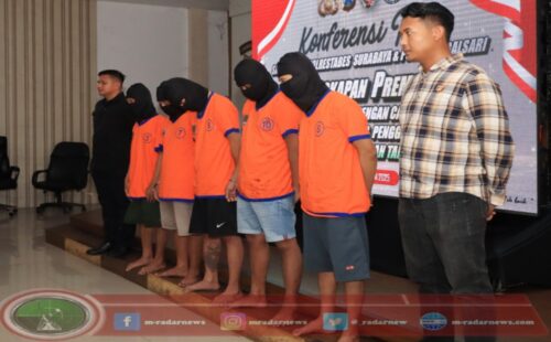 Polrestabes Surabaya Amankan Lima Orang Preman Mengaku Ormas yang Kuasai Lahan Warga