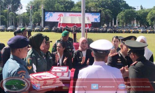 Kodim 0825/Banyuwangi Beri Kejutan HUT Bhayangkara ke-79 untuk Polresta Banyuwangi di Banyuwangi
