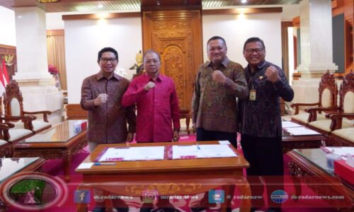 Pemerataan Pembangunan melalui BKK, Gubernur Bali Teken PKS Strategis dengan Bupati Badung dan Gianyar