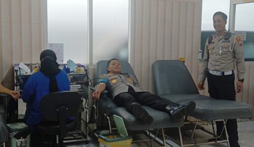 Rayakan HUT ke-70 Lalu Lintas Bhayangkara, Satlantas Polresta Banyuwangi Gelar Donor Darah di Banyuwangi