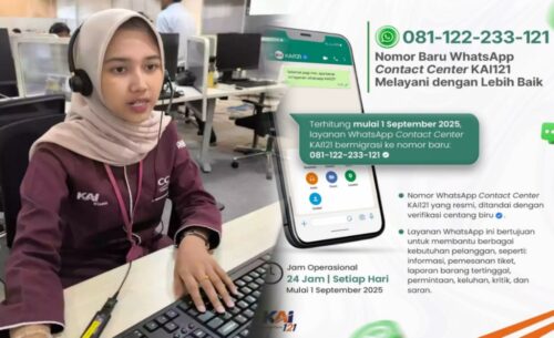Per 1 September 2025, KAI Ganti Nomor Layanan WhatsApp Contact Center KAI121