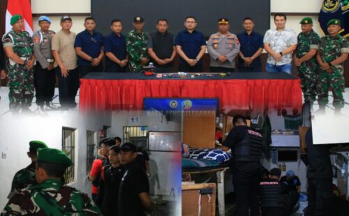 Sinergi dengan TNI-Polri, Lapas Banyuwangi  Gelar Penggeledahan Kamar Hunian dan Tes Urine di Banyuwangi