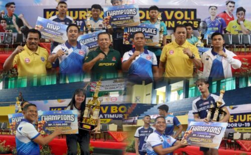 Wakapolresta Banyuwangi Serahkan Mockup Juara, Kejurprov Voli U-19 Jatim 2025 Resmi Berakhir di Banyuwangi
