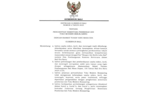 Lindungi UMKM dan Pasar Tradisional, Gubernur Bali Terbitkan Instruksi Penghentian Sementara Izin Toko Modern Berjejaring