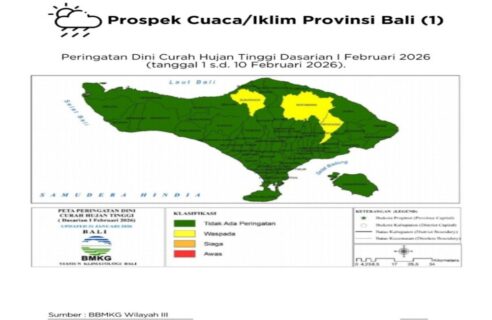 BPBD Bali Keluarkan Peringatan Potensi Cuaca Ekstrem pada Awal Februari, Warga Diminta Tetap Waspada