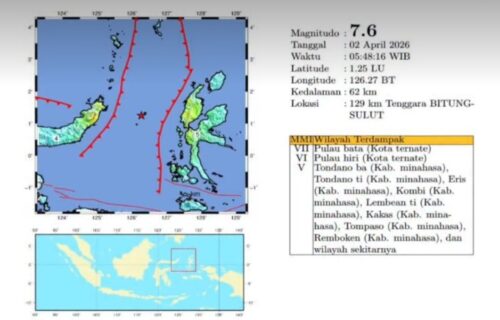 Gempa Dahsyat M7,6 di Kota Bitung: Satu Korban Ditemukan Meninggal, Sejumlah Infrastruktur Rusak