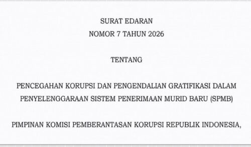 KPK Terbitkan SE Pencegahan dan Pengendalian Gratifikasi dalam Pelaksanaan SPMB 2026