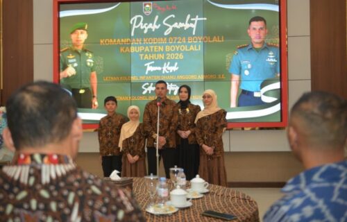 Lepas Sambut Dandim 0724/Boyolali, Letkol Gunawan Nurbathin Resmi Gantikan Letkol Dhanu