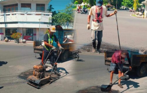 Tingkatkan Keselamatan Pengguna Jalan, DPUCKPP Banyuwangi Gencar Perbaiki Jalan Rusak di Banyuwangi