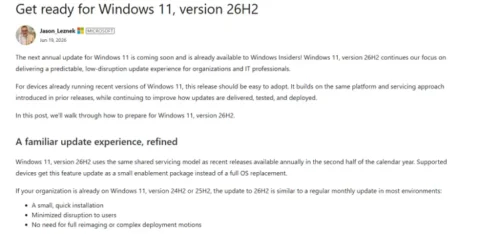 Microsoft Umumkan Windows 11 26H2: Pembaruan Bertahap untuk Minimalisir Gangguan Operasional