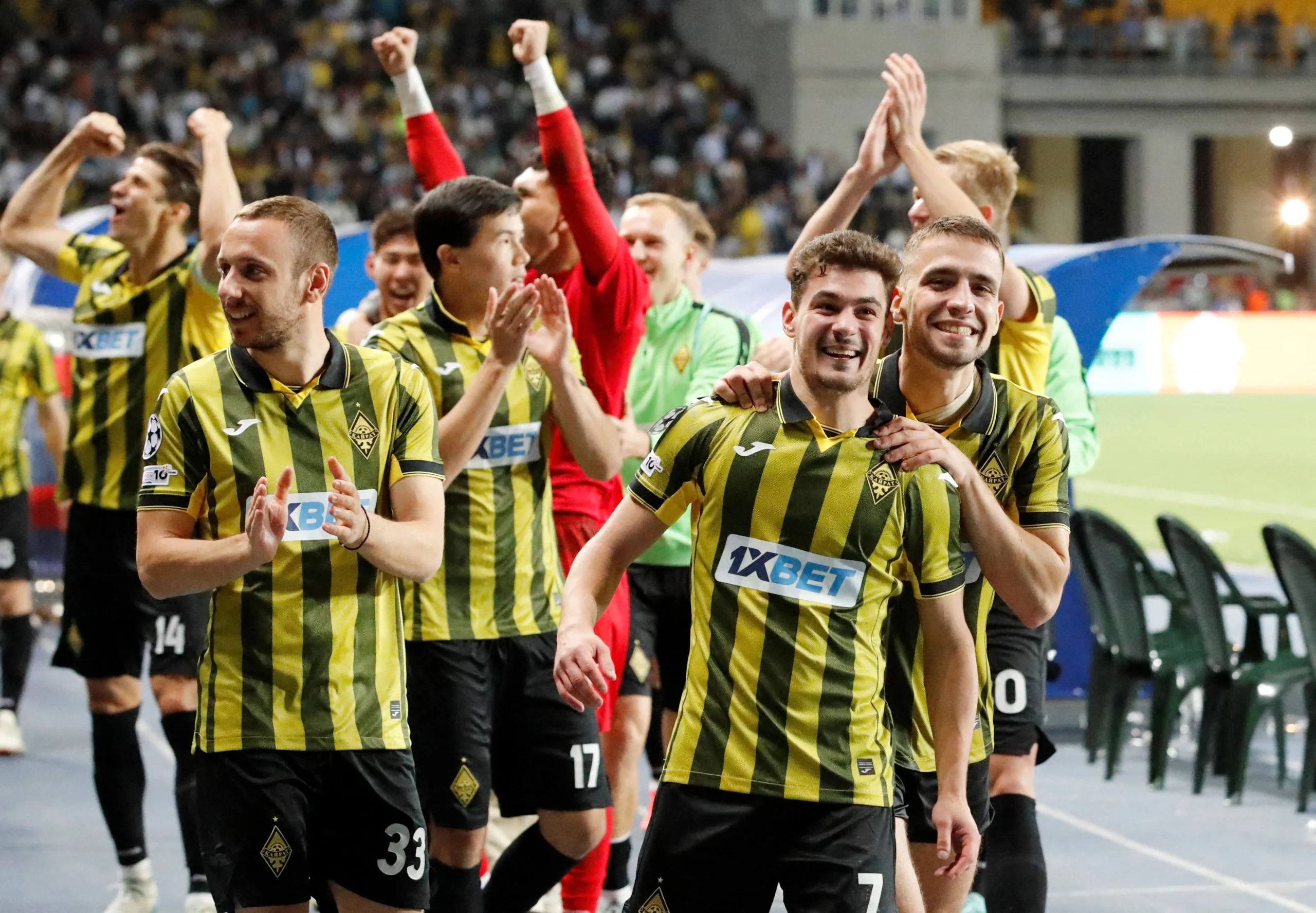 Kairat Almaty Menang 2-1 atas Sutjeska di Leg Pertama Kualifikasi Liga Champions