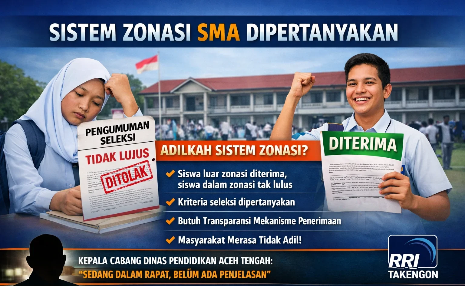 Sistem Zonasi Penerimaan Siswa Baru SMA di Aceh Tengah Dipertanyakan