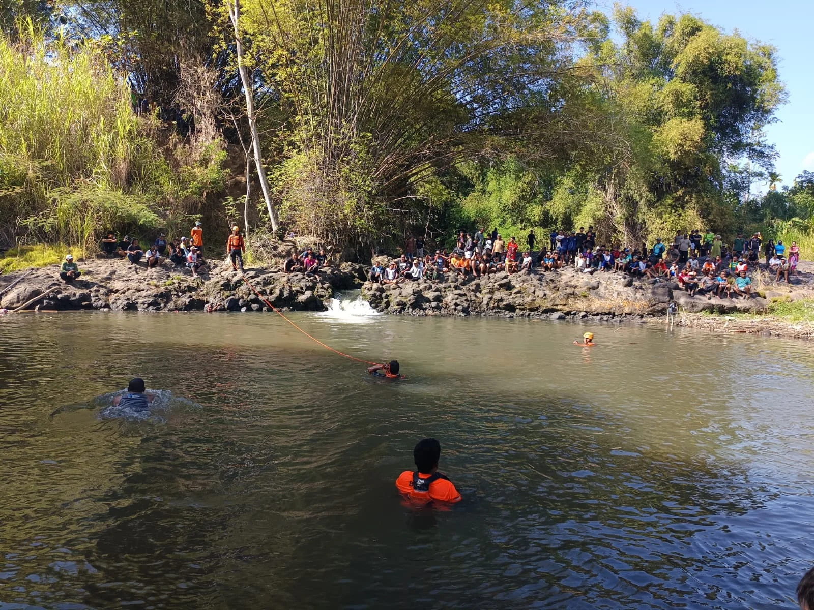 Tim Gabungan Cari Korban Hilang di Kawasan Sungai Wilangan Ponorogo