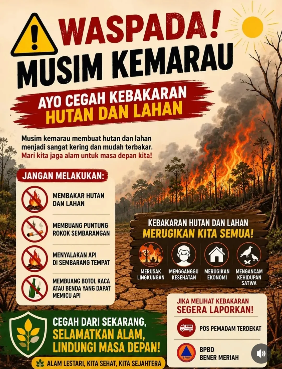 Waspada Musim Kemarau, BPBD Bener Meriah Serukan Cegah Kebakaran Hutan dan Lahan