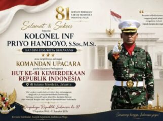 Kolonel Priyo Handoyo, Dandim 0733/Semarang Dipercaya Jadi Komandan Upacara HUT ke-81 RI