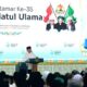 Presiden Prabowo Subianto menyampaikan sambutan dalam acara Muktamar Ke-35 NU di Pondok Pesantren Bahrul Ulum, Tambakberas, Jombang, Jawa Timur (Jatim), pada Kamis (27/8/2026).