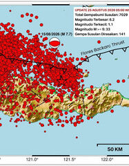 Update BMKG 25 Agustus: Sudah 7.029 Gempa Susulan Guncang NTT, Terbesar 6,2 M