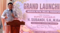 Bupati Sidoarjo H. Subandi meresmikan destinasi wisata petik melon milik Badan Usaha Milik Desa (BUMDes) Gapura di Desa Candi Negoro