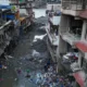 Rumah-rumah yang terendam banjir di distrik Nuwakot, Nepal