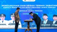 Gubernur Jateng, Ahmad Luthfi saat menghadiri pengukuhan Kepala Perwakilan BPKP Jateng, Ayi Riyanto