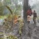 Personel Koramil 0825/20 Songgon padamkan api di hutan pinus