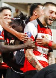 Gol tunggal Madura United sebagai tuan rumah dicetak oleh Dimitar Mitkov
