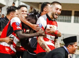 Gol tunggal Madura United sebagai tuan rumah dicetak oleh Dimitar Mitkov