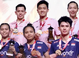 atlet Bulutankis Indonesia yang memperoleh gelar juara di Polytron Kudus Indonesia Masters 2026