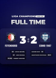Hasil Liga Champions Feyenoord Tundukkan Como 1907 3-2