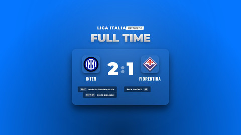 Hasil Liga Italia: Inter Menang 2-1 atas Fiorentina